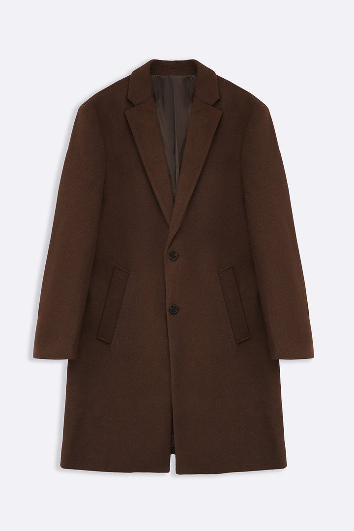 COFFEE WOOL BLEND COAT