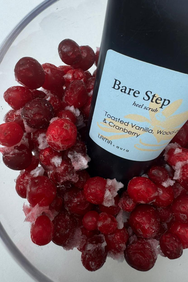VWC Bare Step heel scrub - Vanilla, Wood Ash & Cranberry