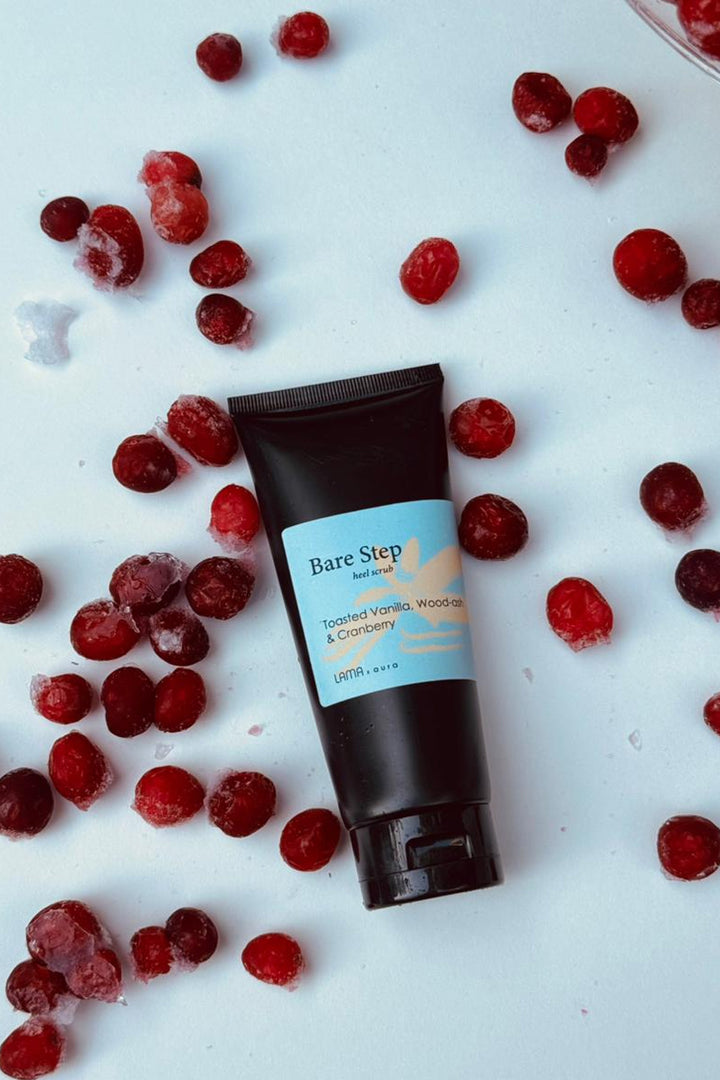 VWC Bare Step heel scrub - Vanilla, Wood Ash & Cranberry