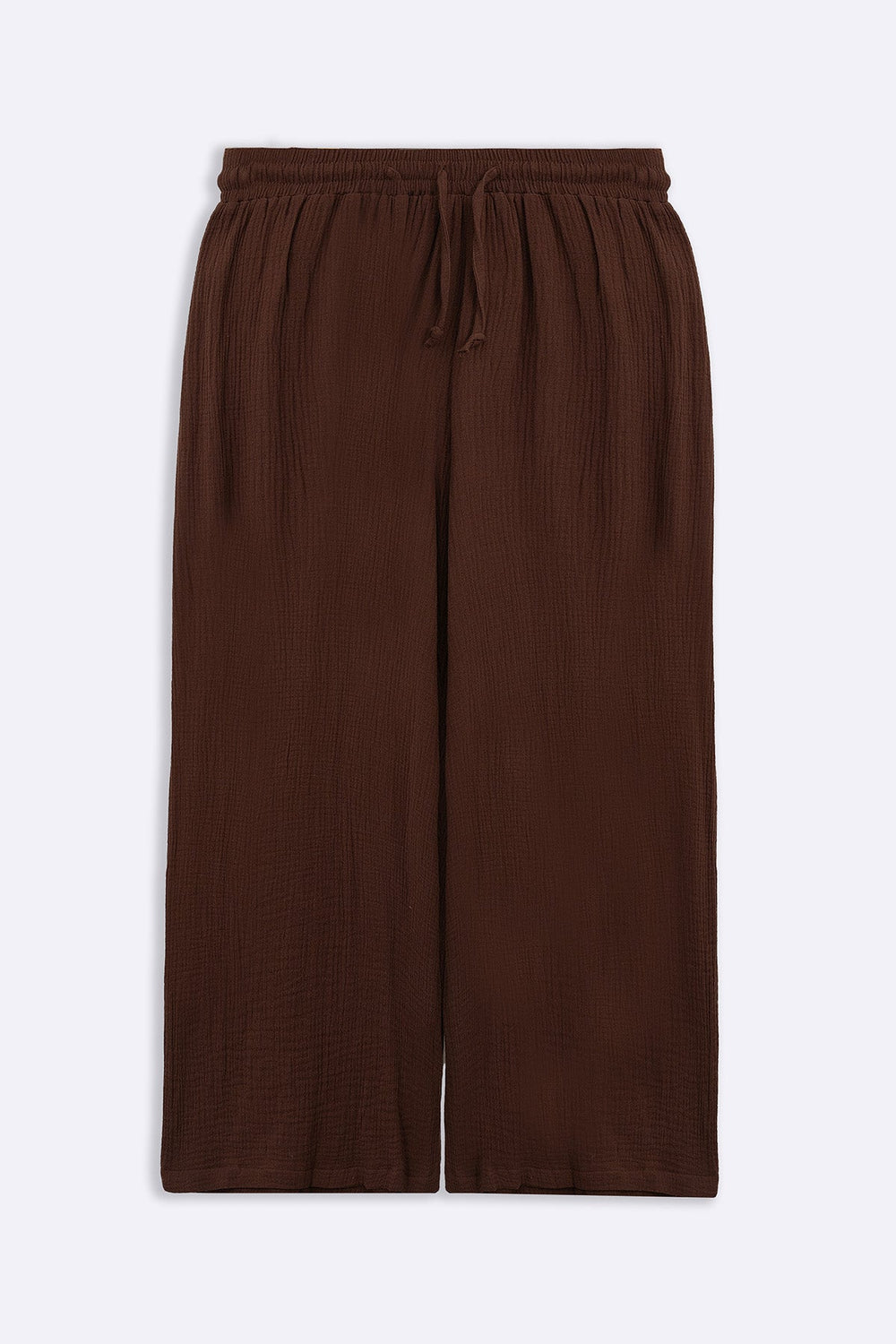 CHOCOLATE MUSLIN WIDE PANTS