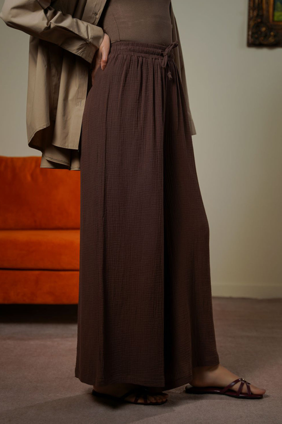MUSLIN WIDE PANTS