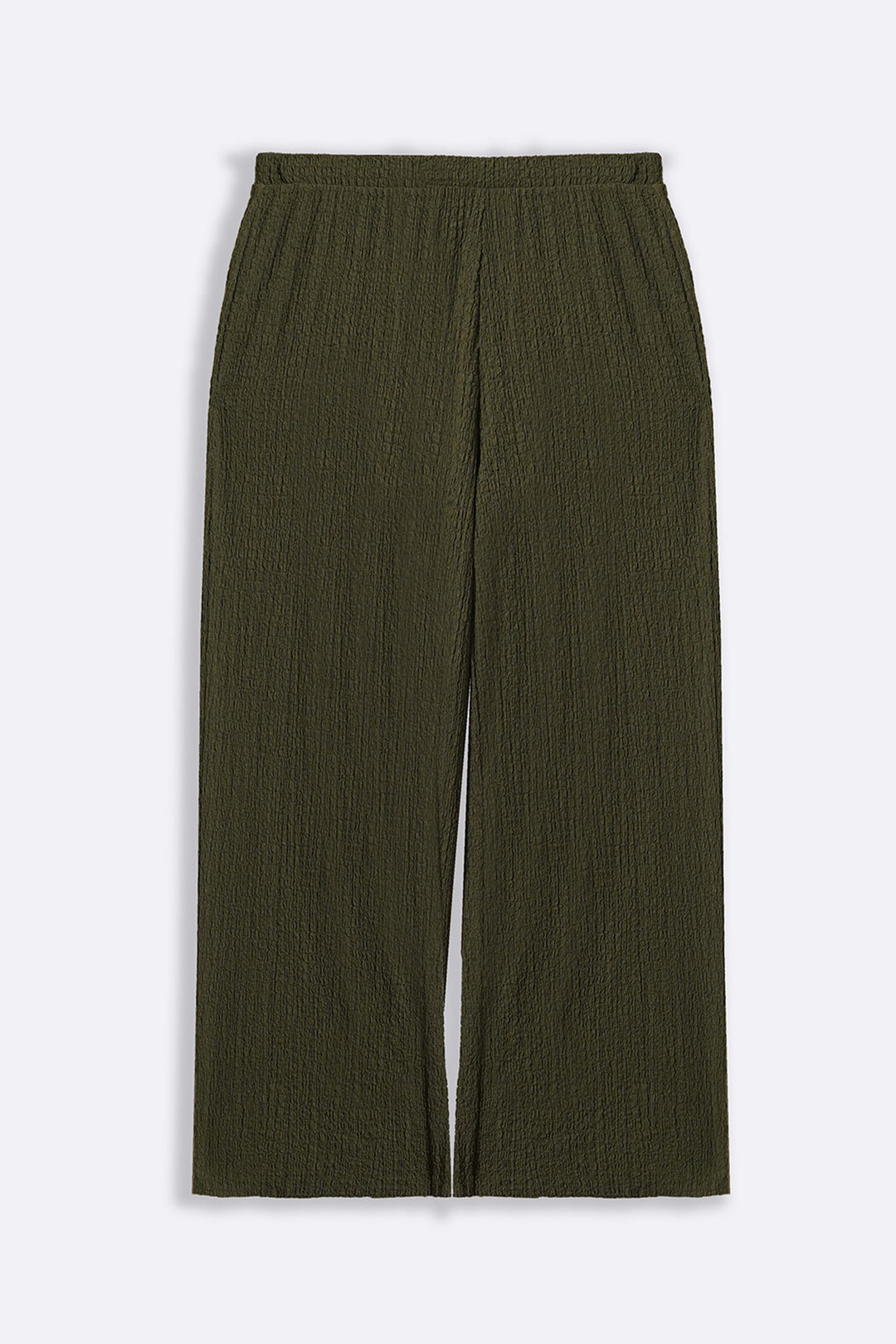GREEN TEXTURED STRETCHY PANTS