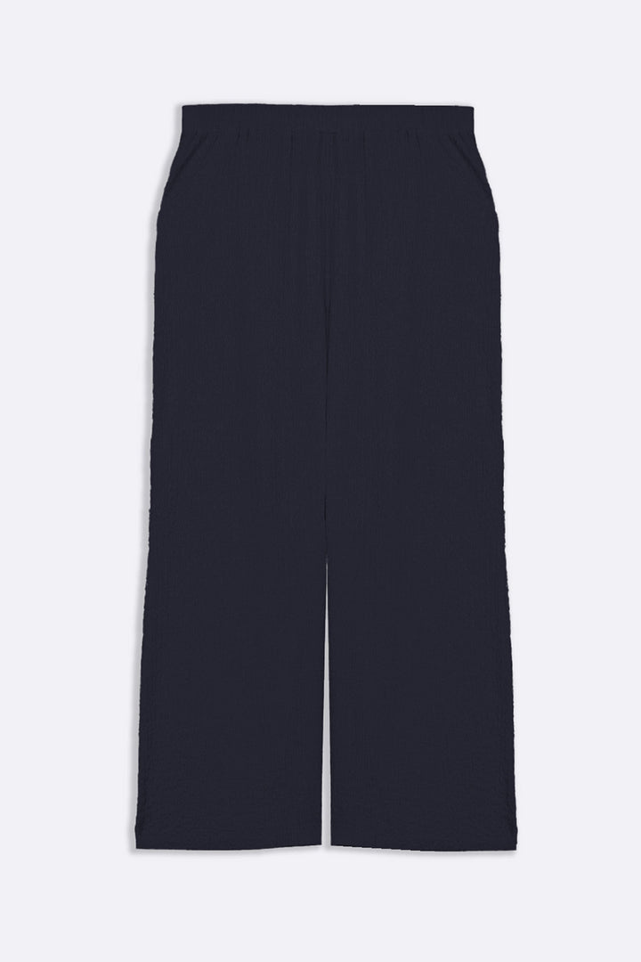 NAVY TEXTURED STRETCHY PANTS