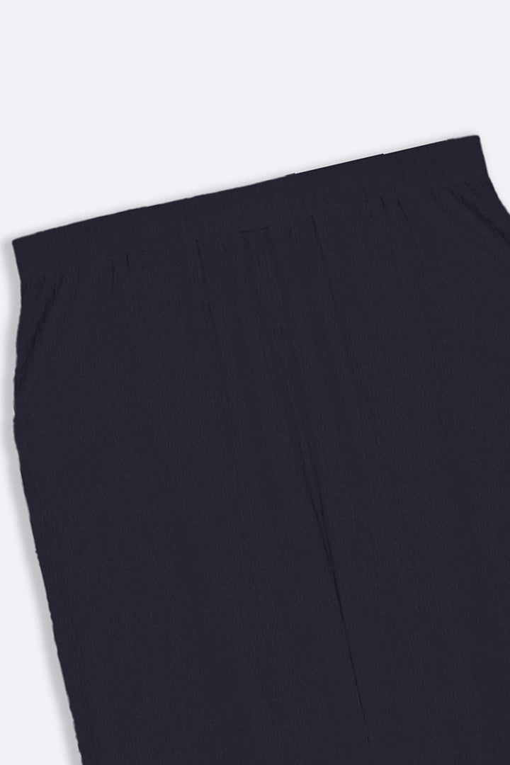 NAVY TEXTURED STRETCHY PANTS