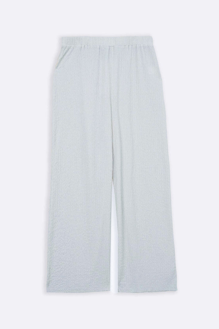 OFF WHITE TEXTURED STRETCHY PANTS
