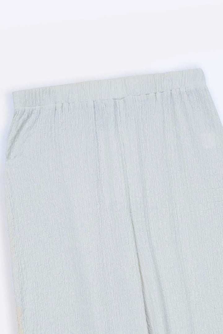 OFF WHITE TEXTURED STRETCHY PANTS
