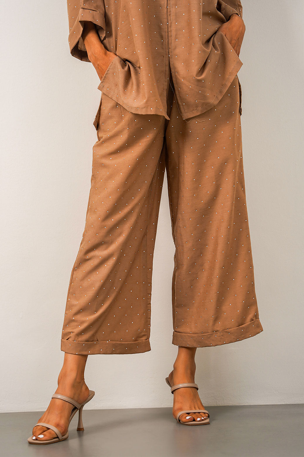 TAUPE DIAMANTE DRAWSTRING CULOTTES