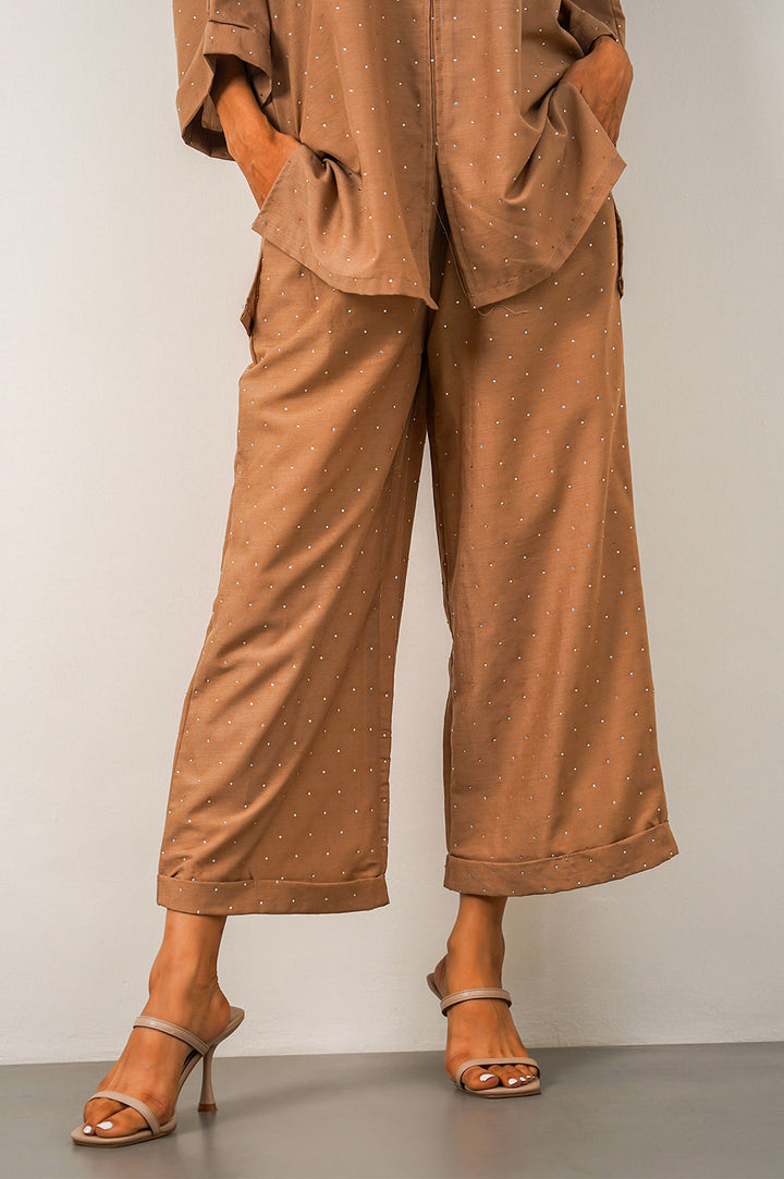 TAUPE DIAMANTE DRAWSTRING CULOTTES