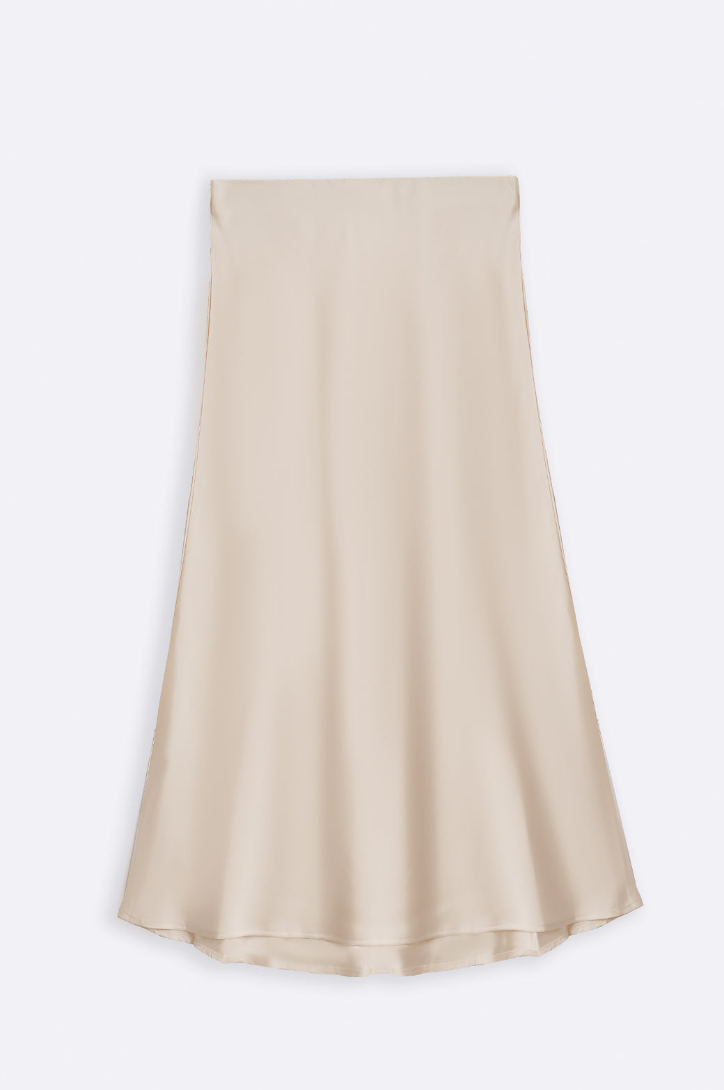 CREAM SATIN LONG SKIRT