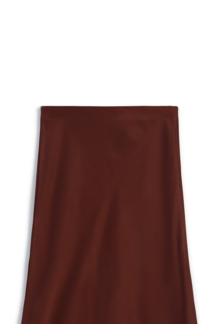 SATIN MIDI SKIRT