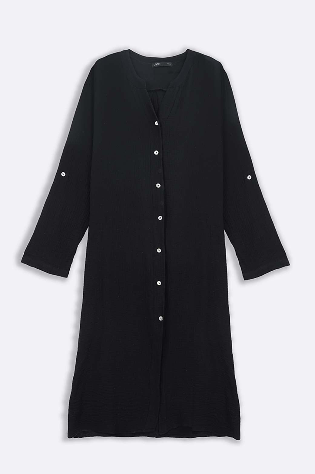 BLACK LONG MUSLIN TUNIC