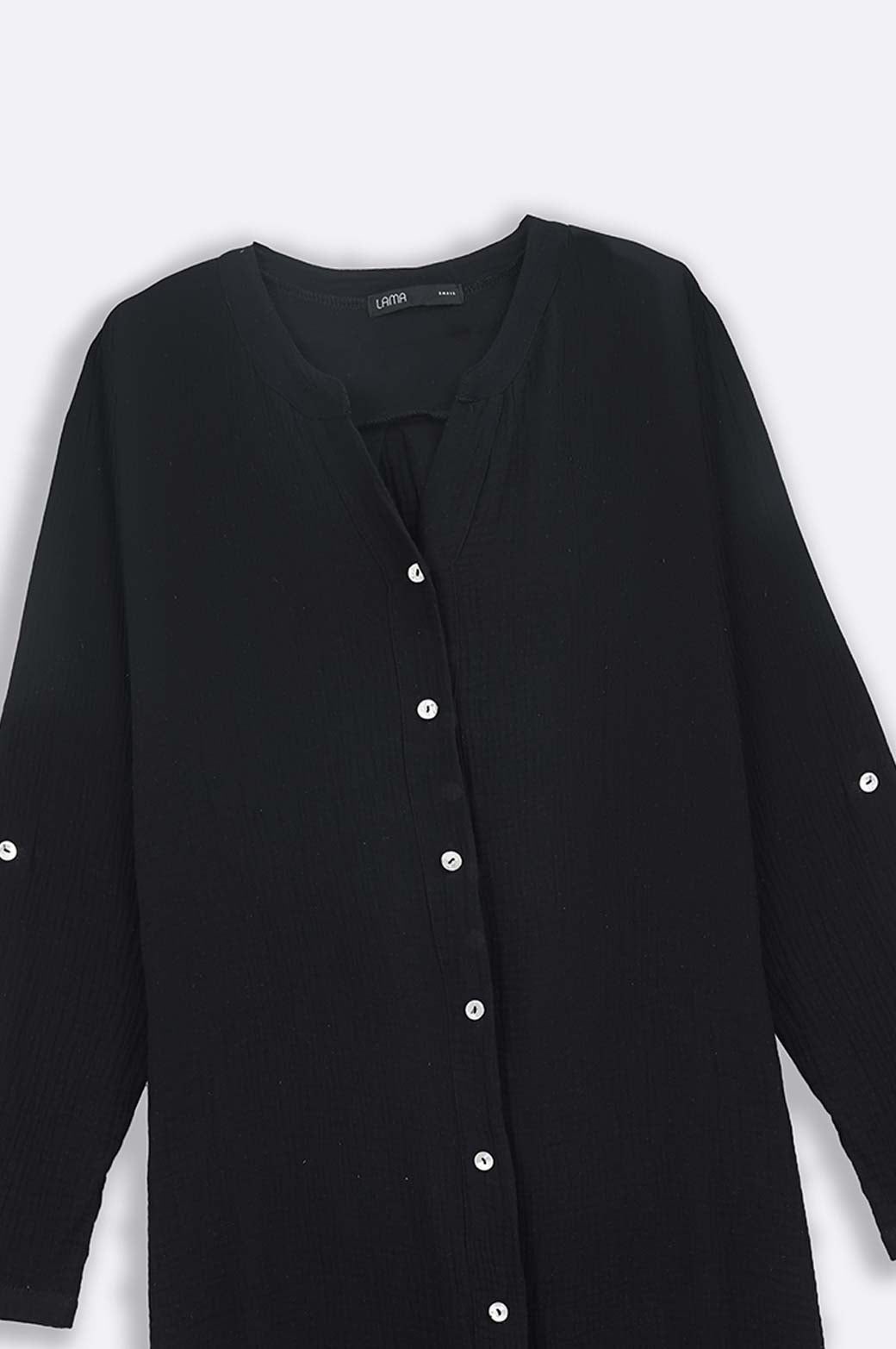 BLACK LONG MUSLIN TUNIC