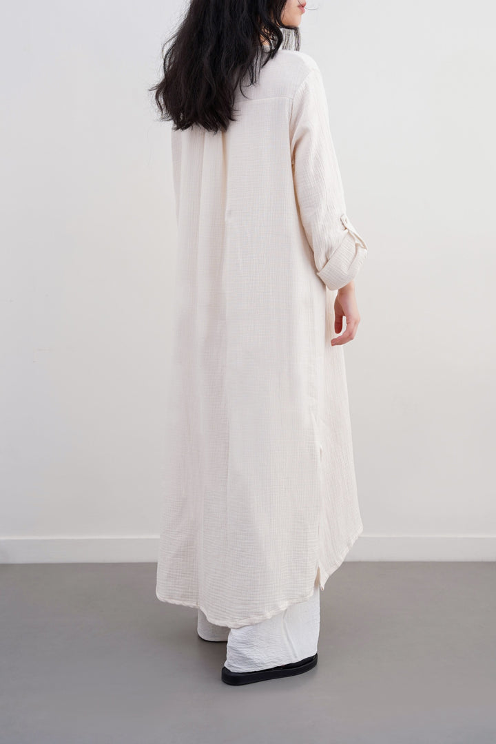 OAT WHITE LONG MUSLIN TUNIC