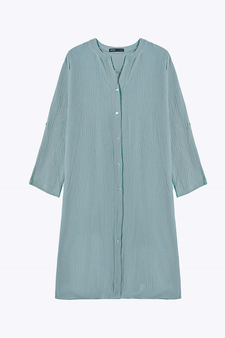 SEA GREEN LONG MUSLIN TUNIC