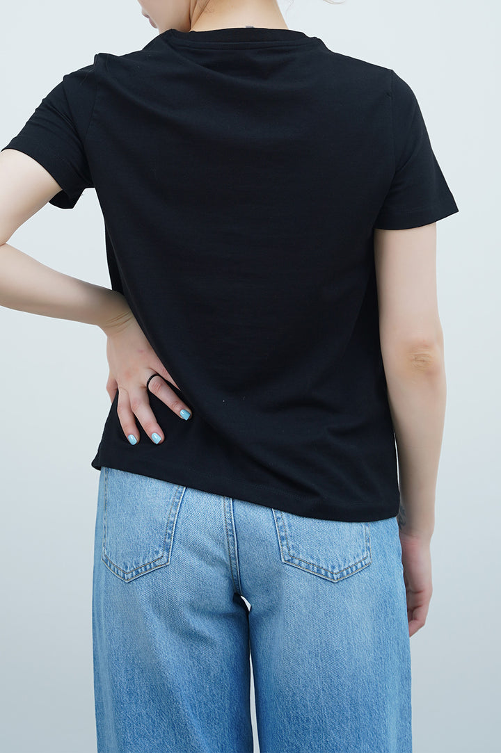 BLACK ROUND NECK T-SHIRT