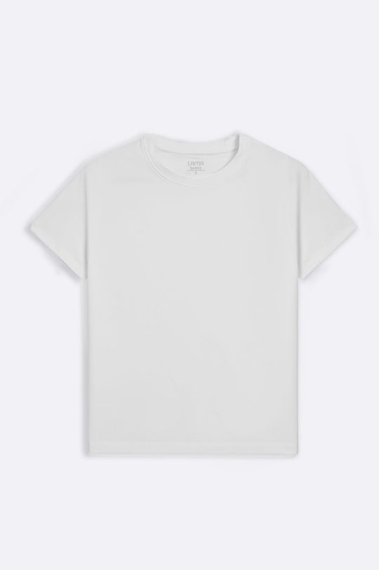 WHITE ALL- COTTON TEE