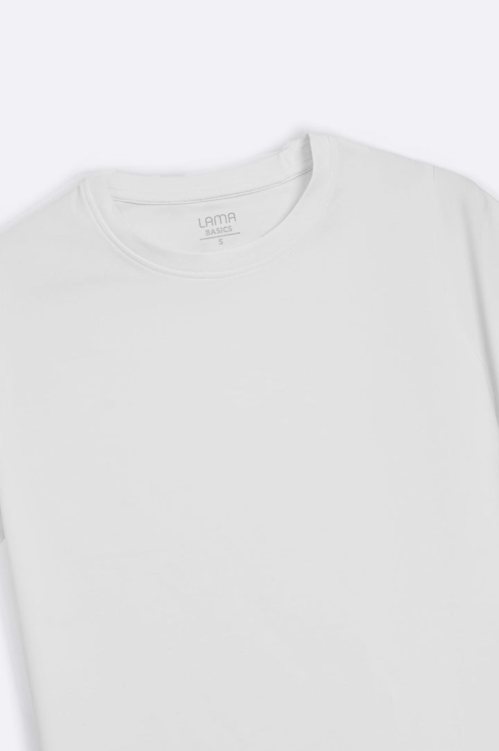 WHITE ALL- COTTON TEE
