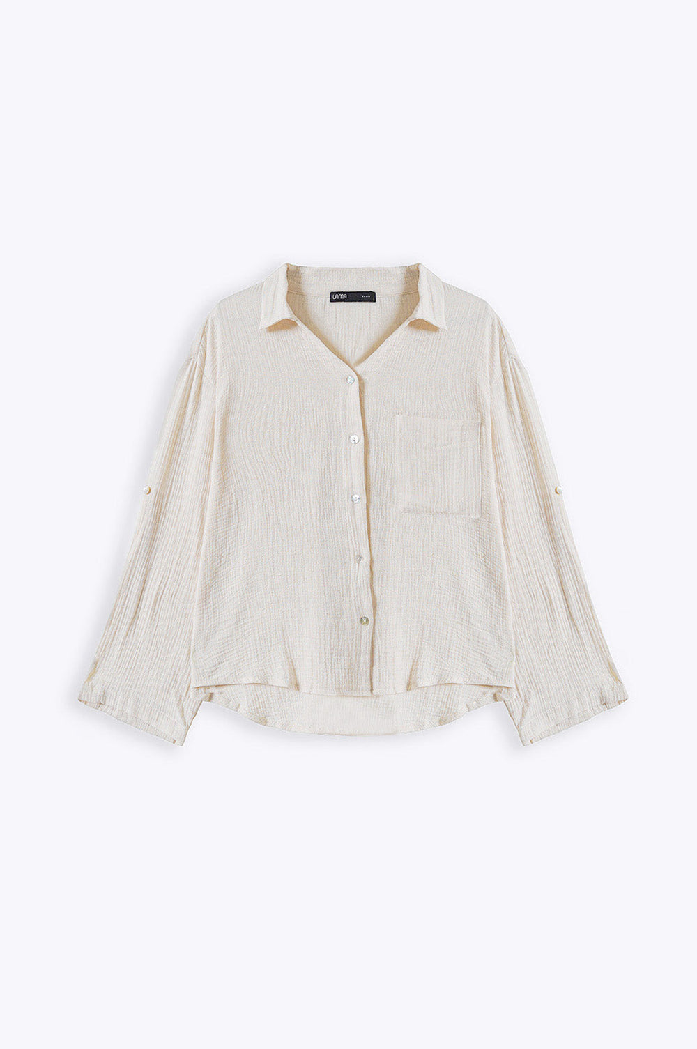 CREAM BASIC MUSLIN BUTTON DOWN