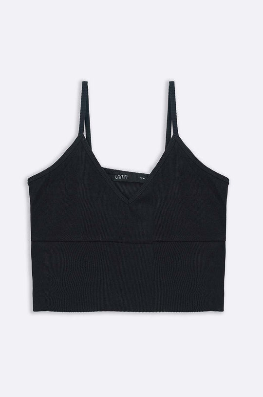 BLACK CROPPED STRAPPY CAMI