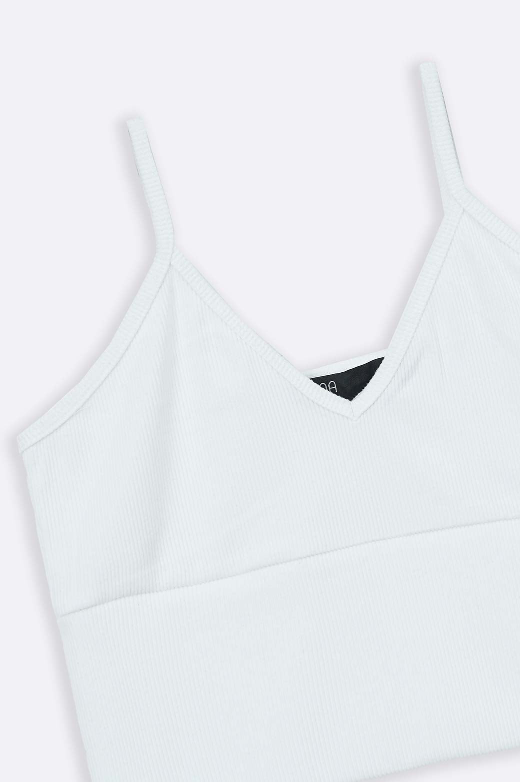 WHITE CROPPED STRAPPY CAMI