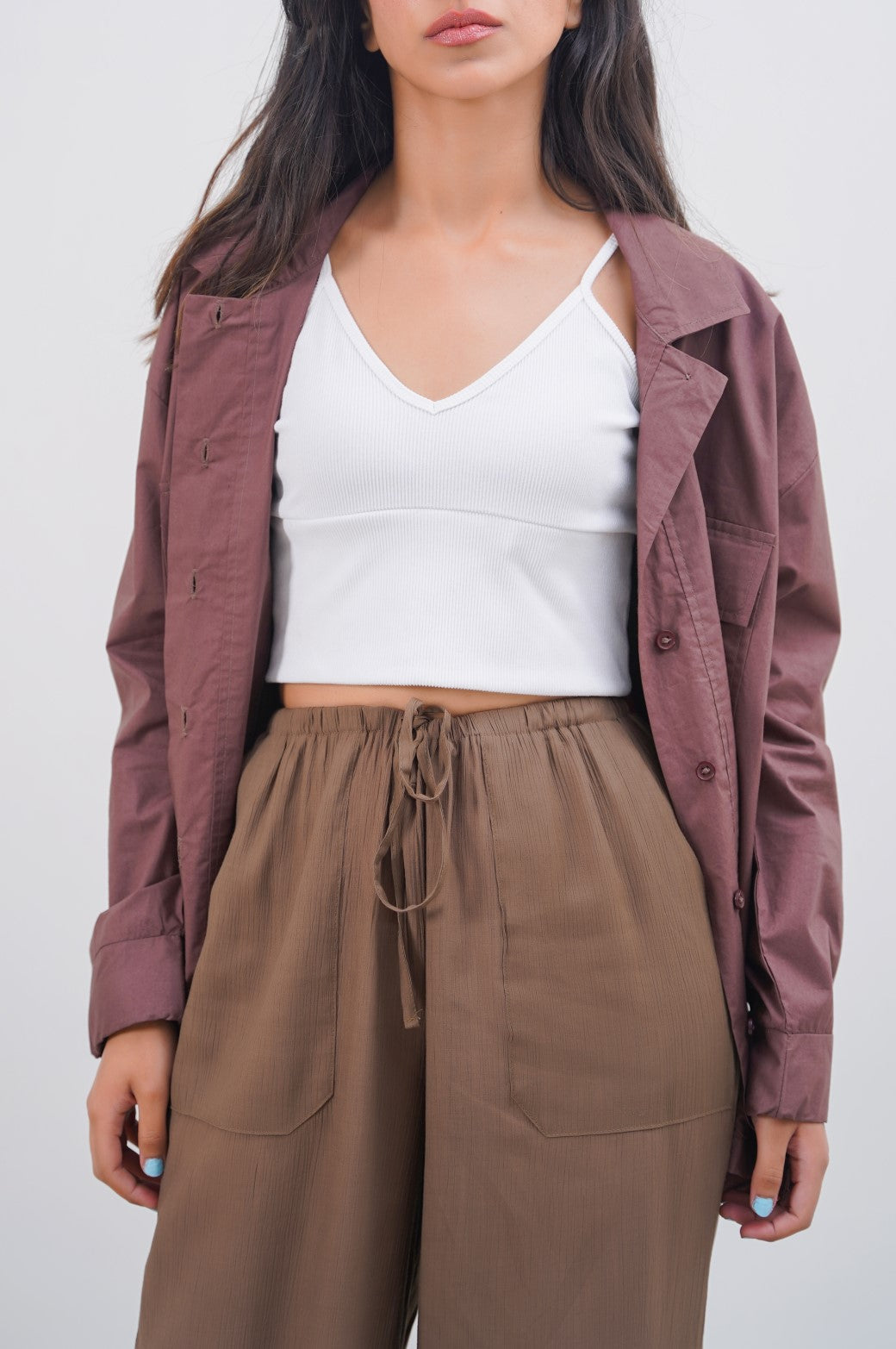 WHITE CROPPED STRAPPY CAMI