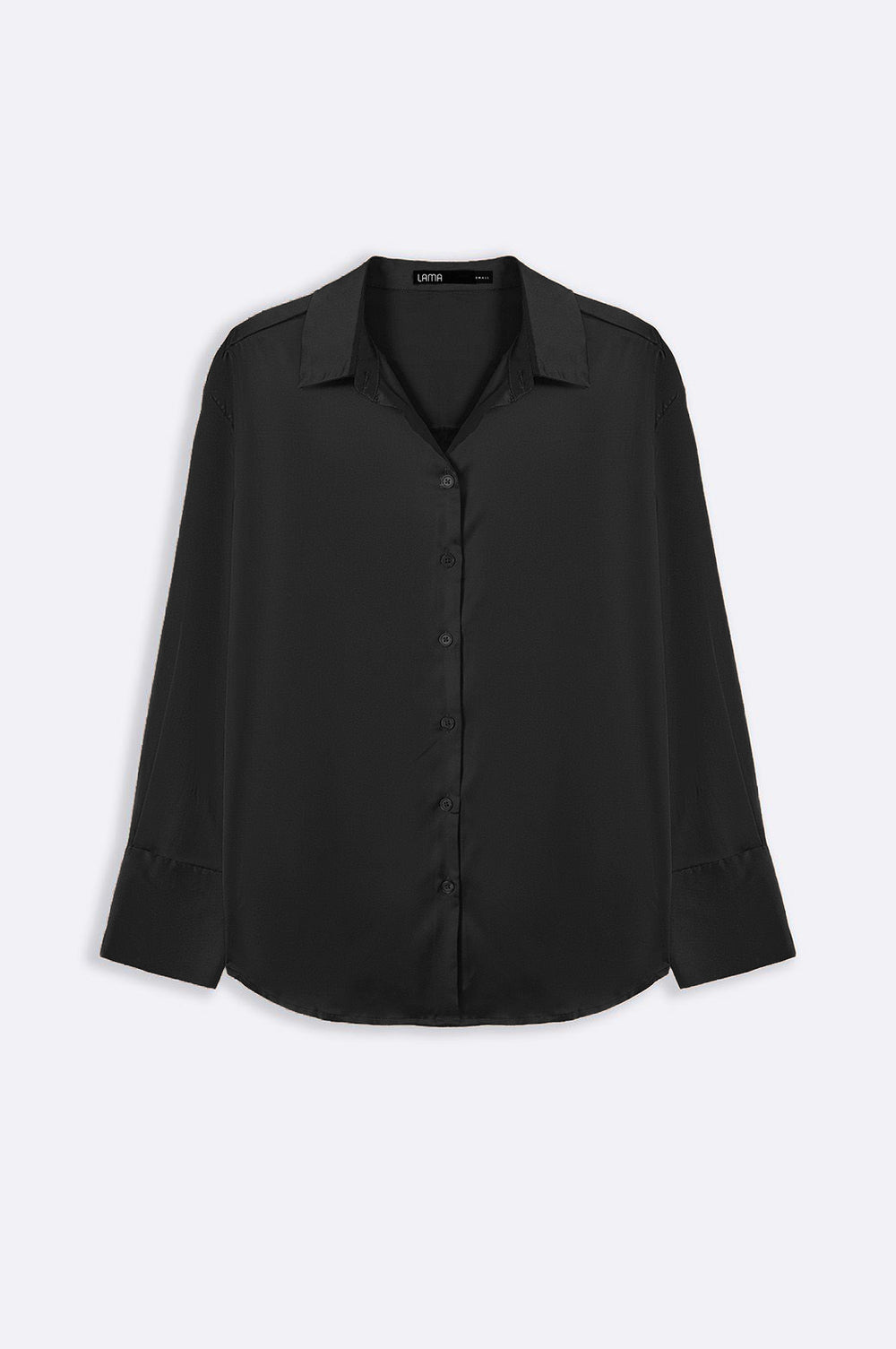 BLACK BASIC SILK SHIRT