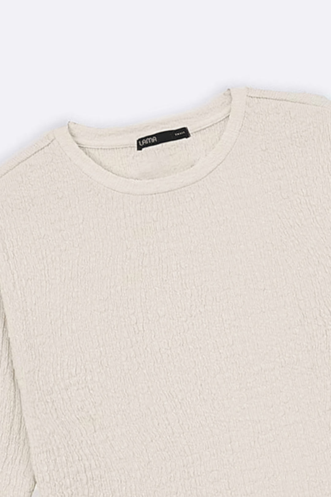 OFF WHITE TEXTURED STRETCHY TOP
