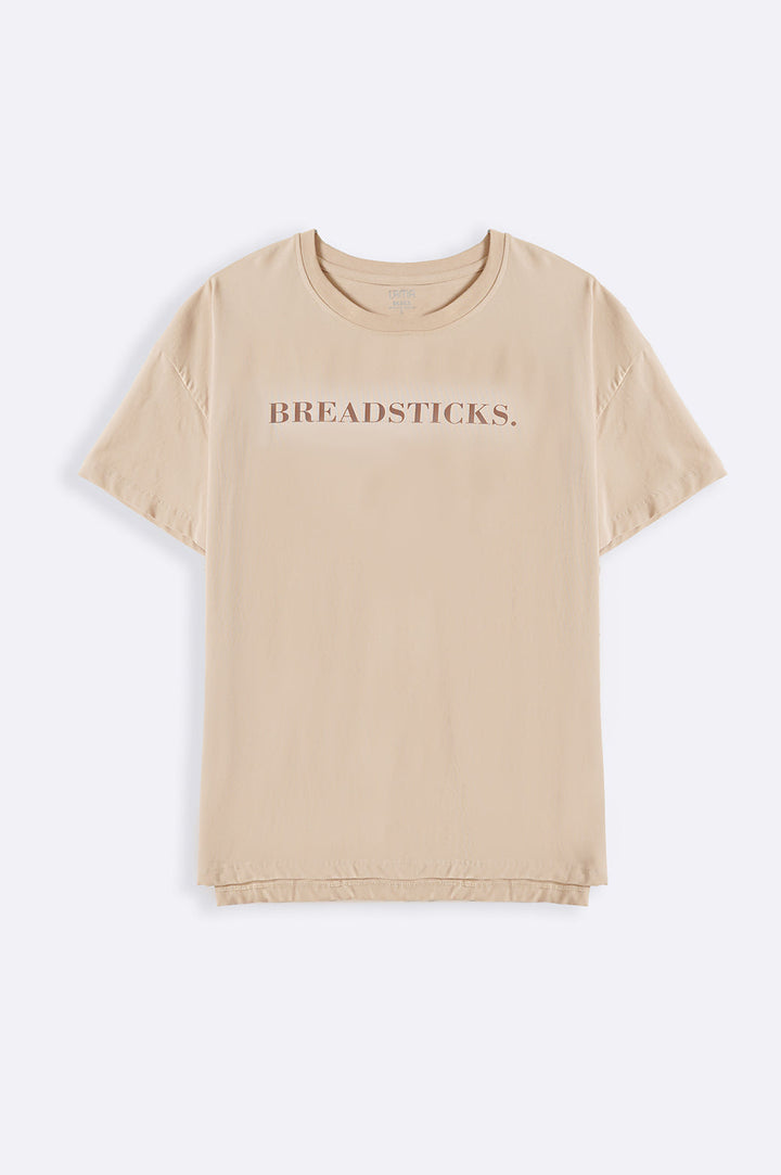 BEIGE BREADSTICKS OVERSIZED TEE