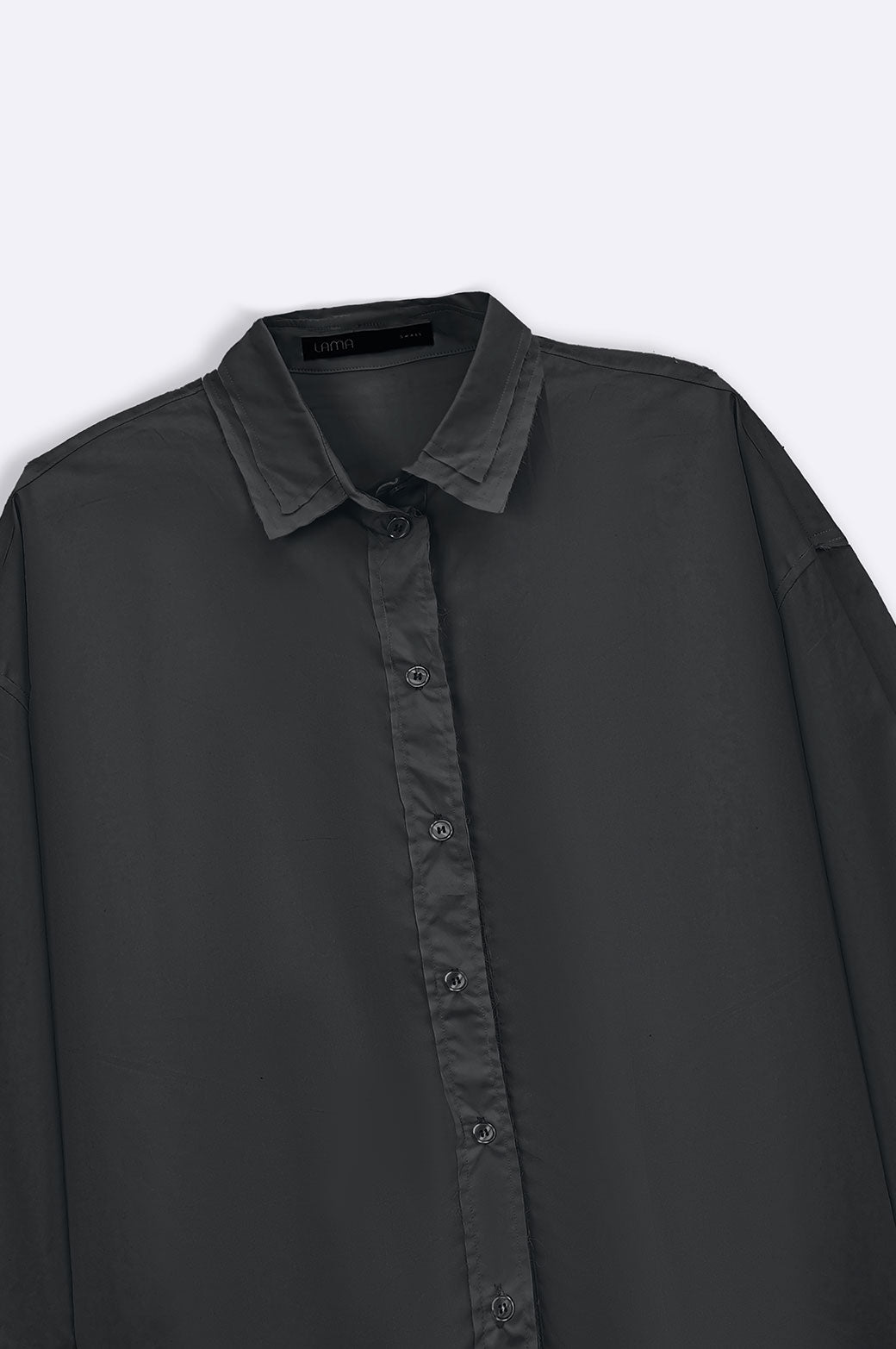 BLACK CURVE FRAYED SHIRT