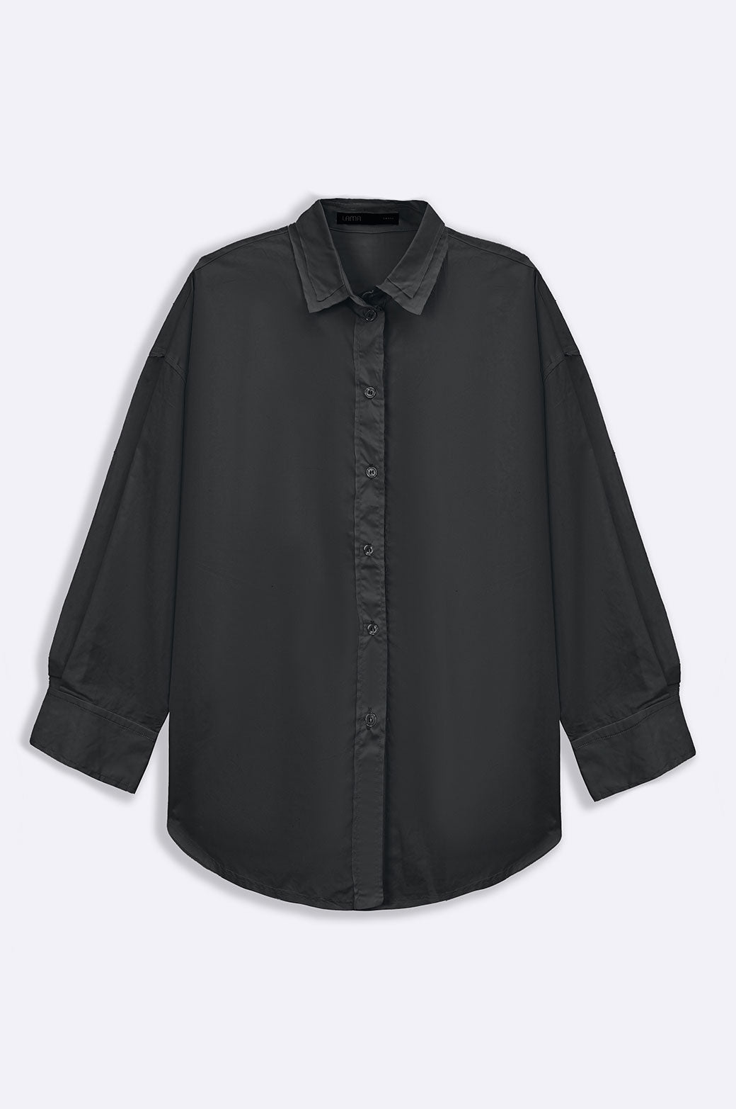 BLACK CURVE FRAYED SHIRT
