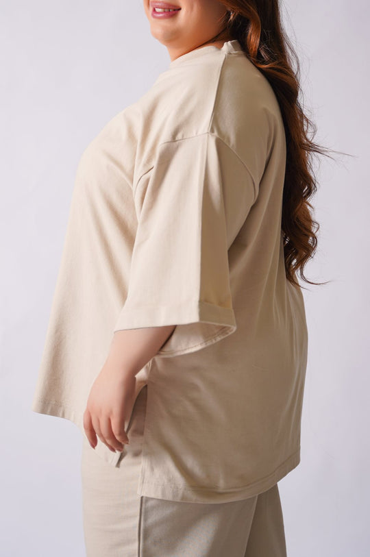 IVORY CURVE DROP T-SHIRT