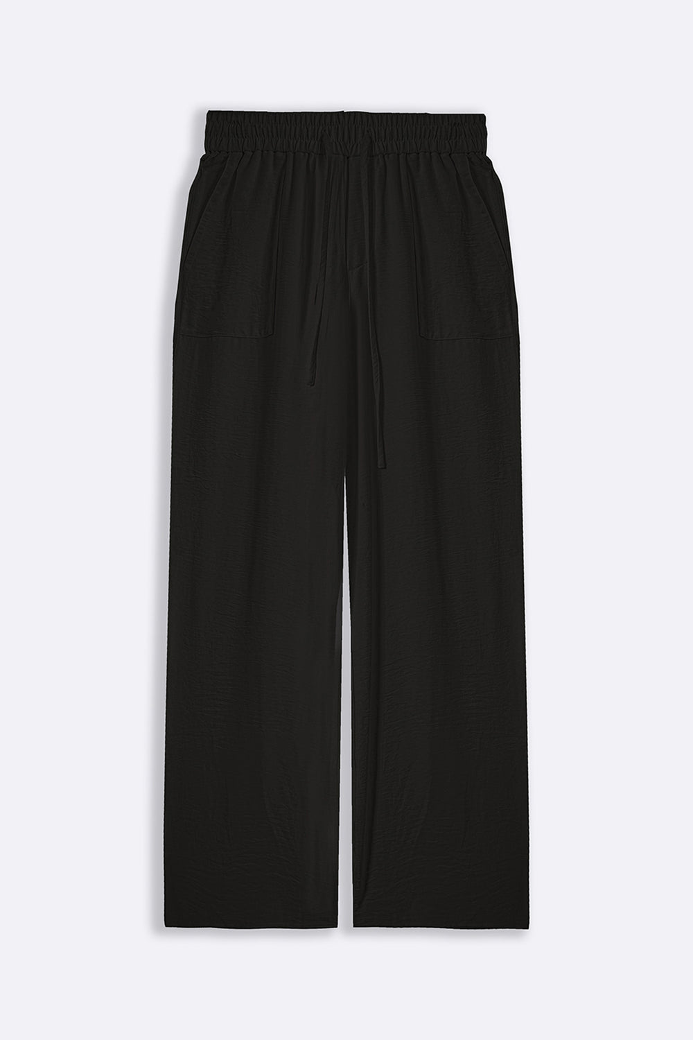 BLACK SLINKY WIDE LEG PANTS