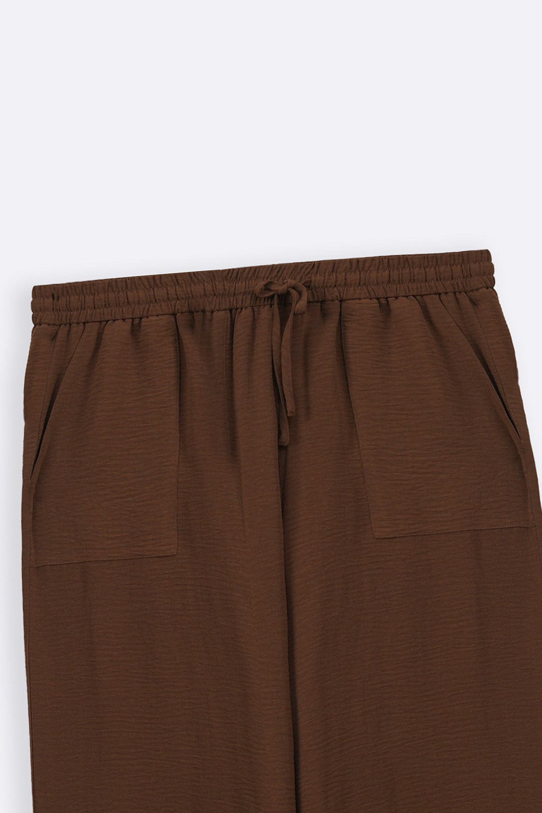 BROWN SLINKY WIDE LEG PANTS