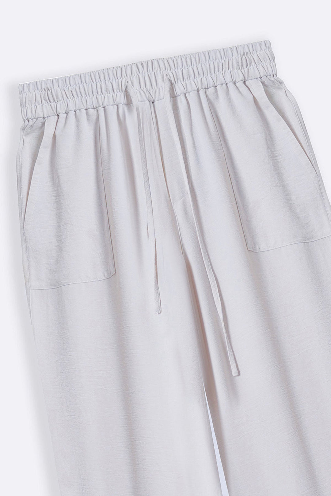 CREAM SLINKY WIDE LEG PANTS