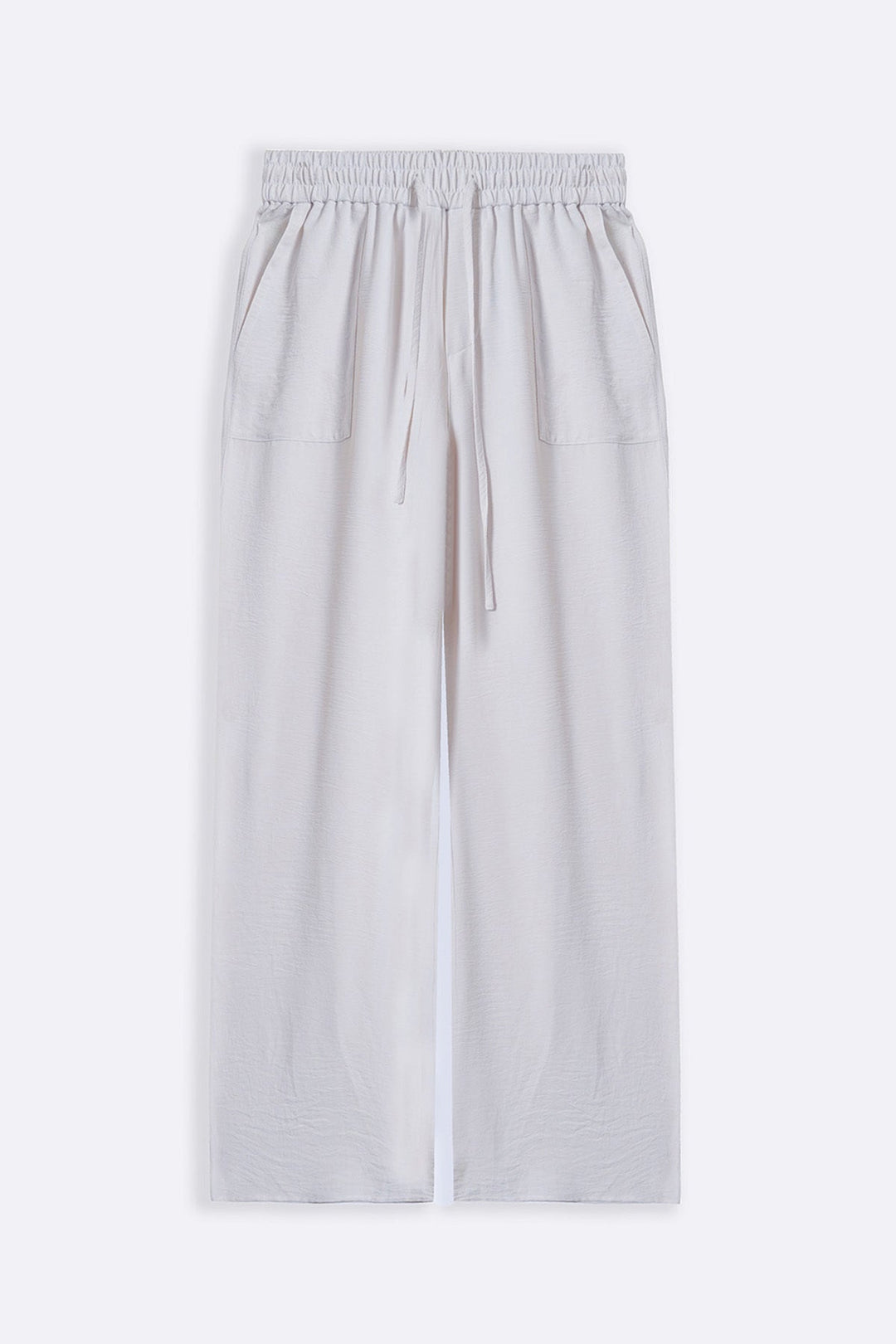 CREAM SLINKY WIDE LEG PANTS