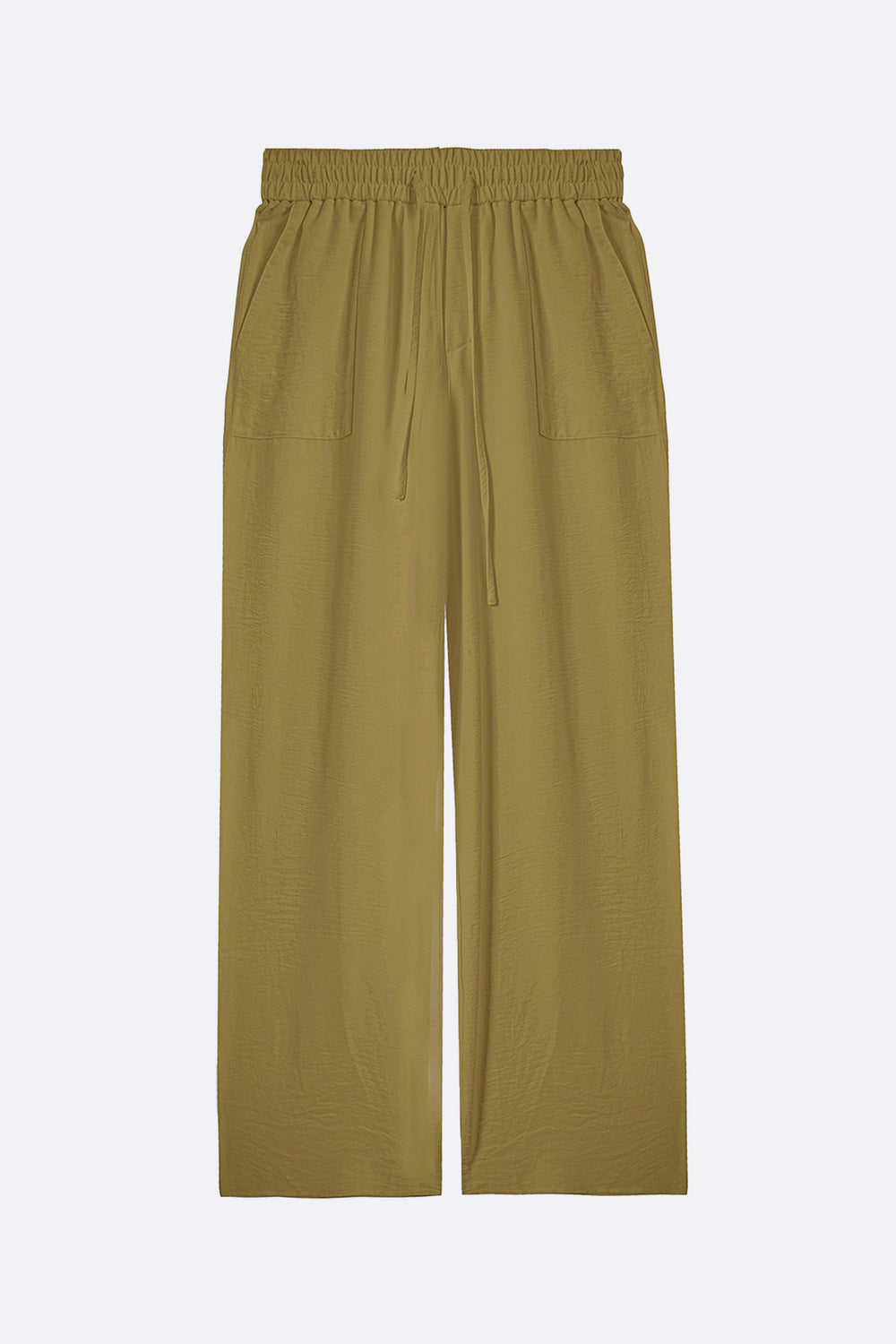 GREEN SLINKY WIDE LEG PANTS