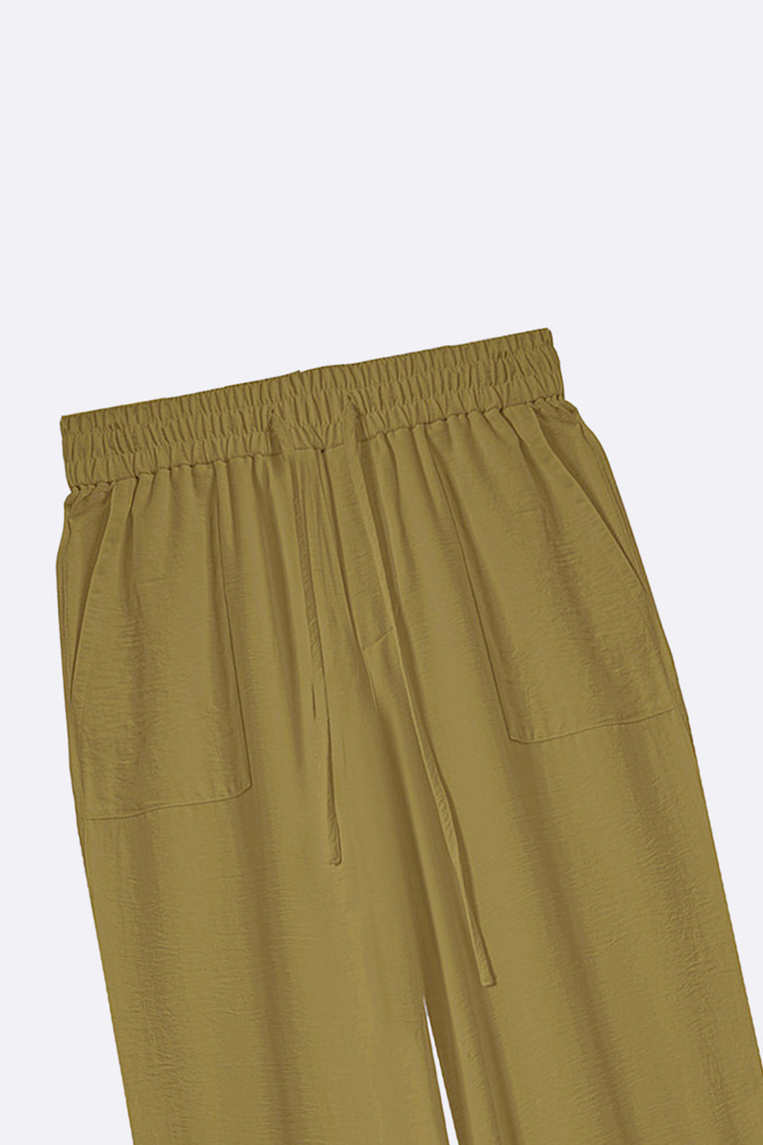 GREEN SLINKY WIDE LEG PANTS