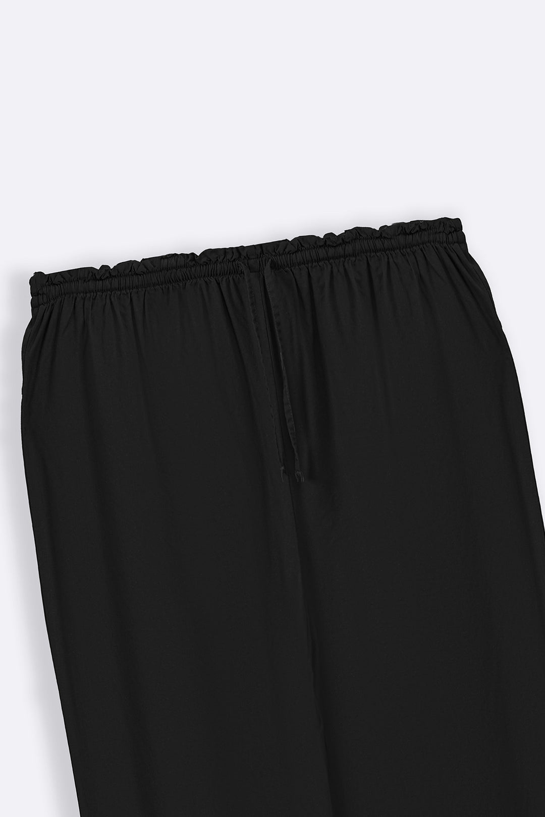 BLACK LINEN EASY TROUSERS