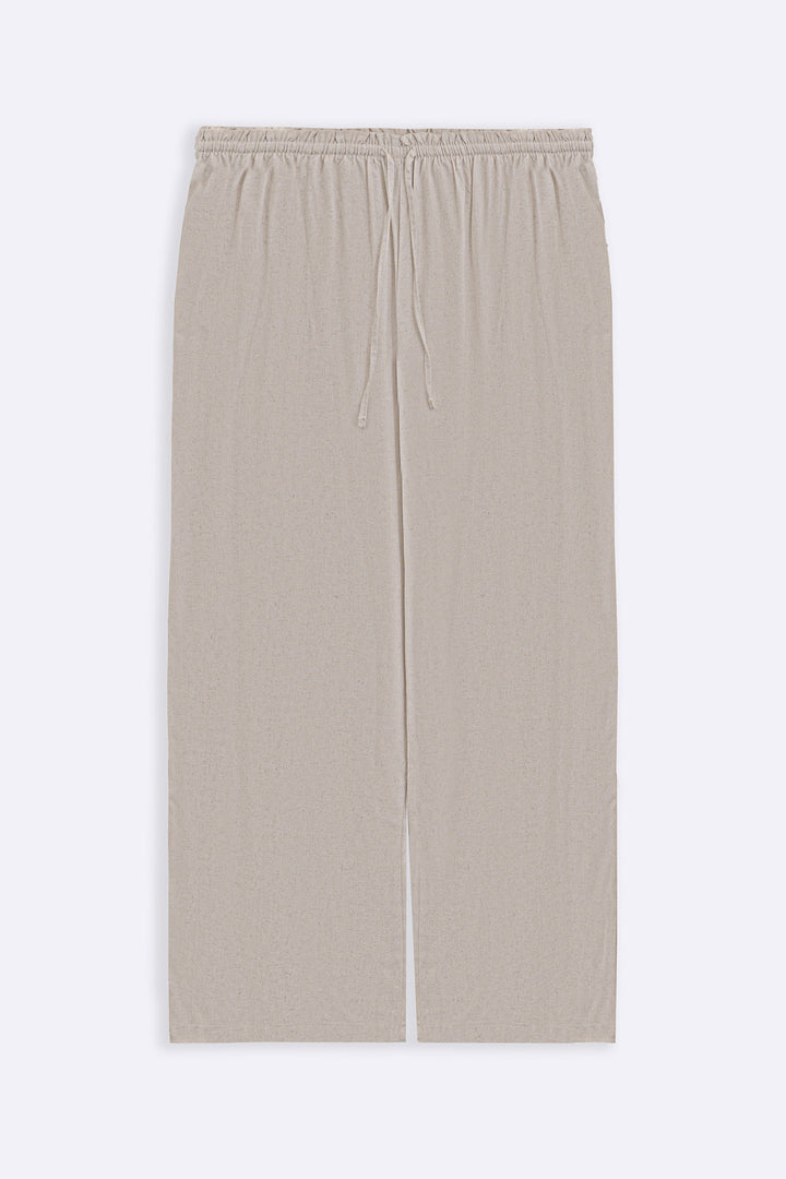 OAT WHITE LINEN EASY TROUSERS