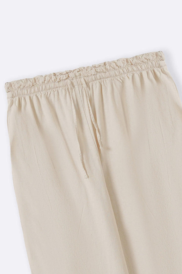 OFF WHITE LINEN EASY TROUSERS