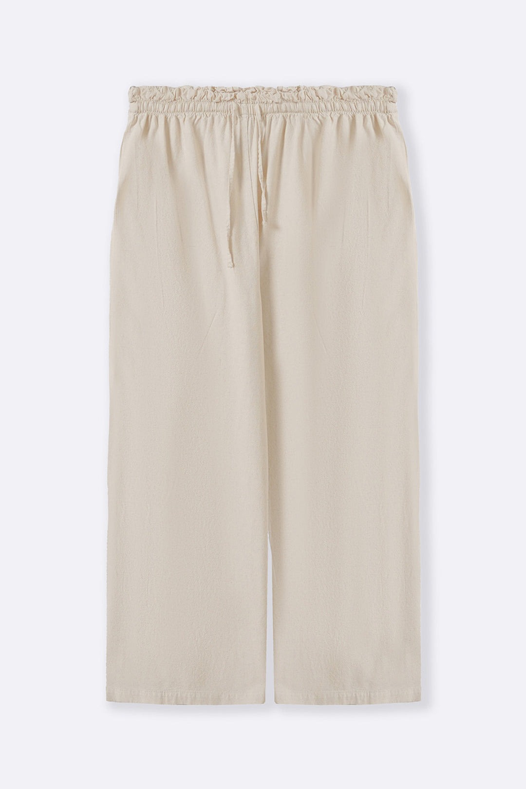 OFF WHITE LINEN EASY TROUSERS
