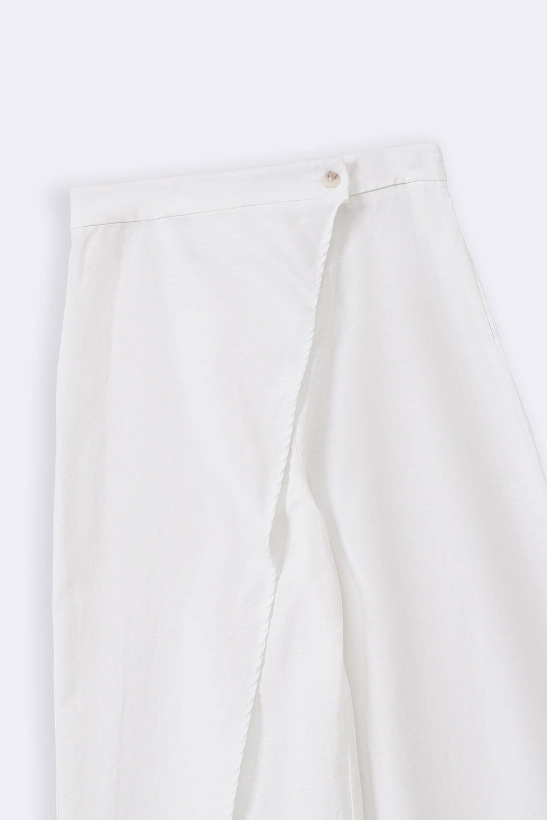 WHITE LINEN WRAP PANTS