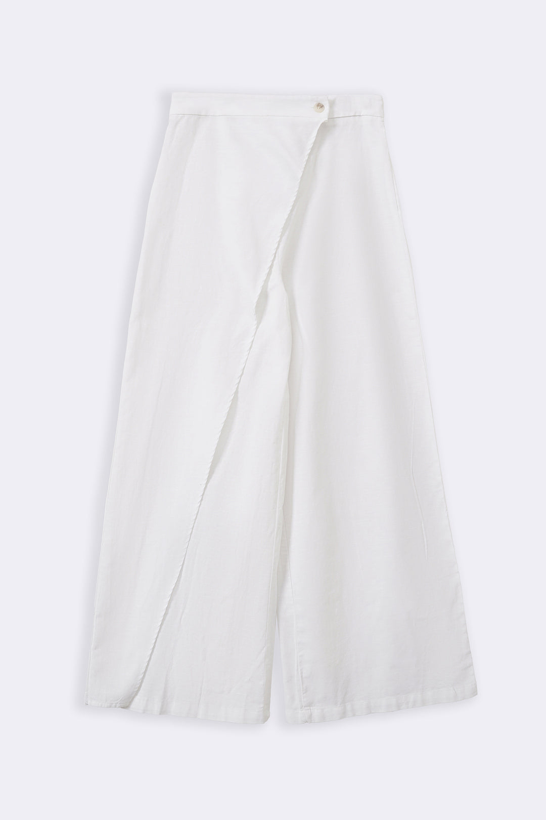 WHITE LINEN WRAP PANTS