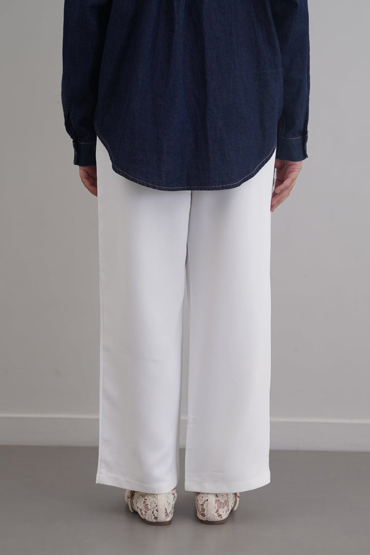 WHITE ANKLE TAILORED TROUSERS