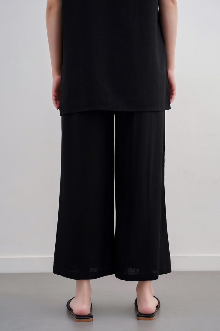BLACK LINEN CULOTTES