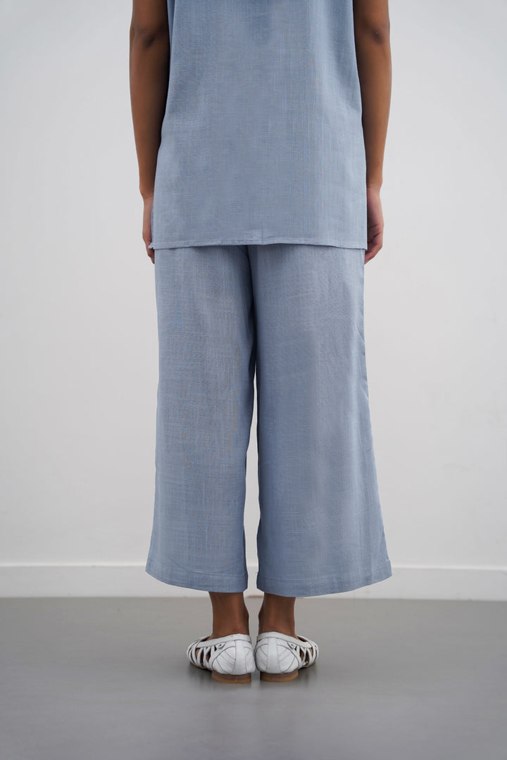 BLUE LINEN CULOTTES