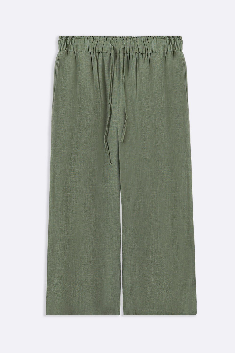 GREEN LINEN BLEND CULOTTES