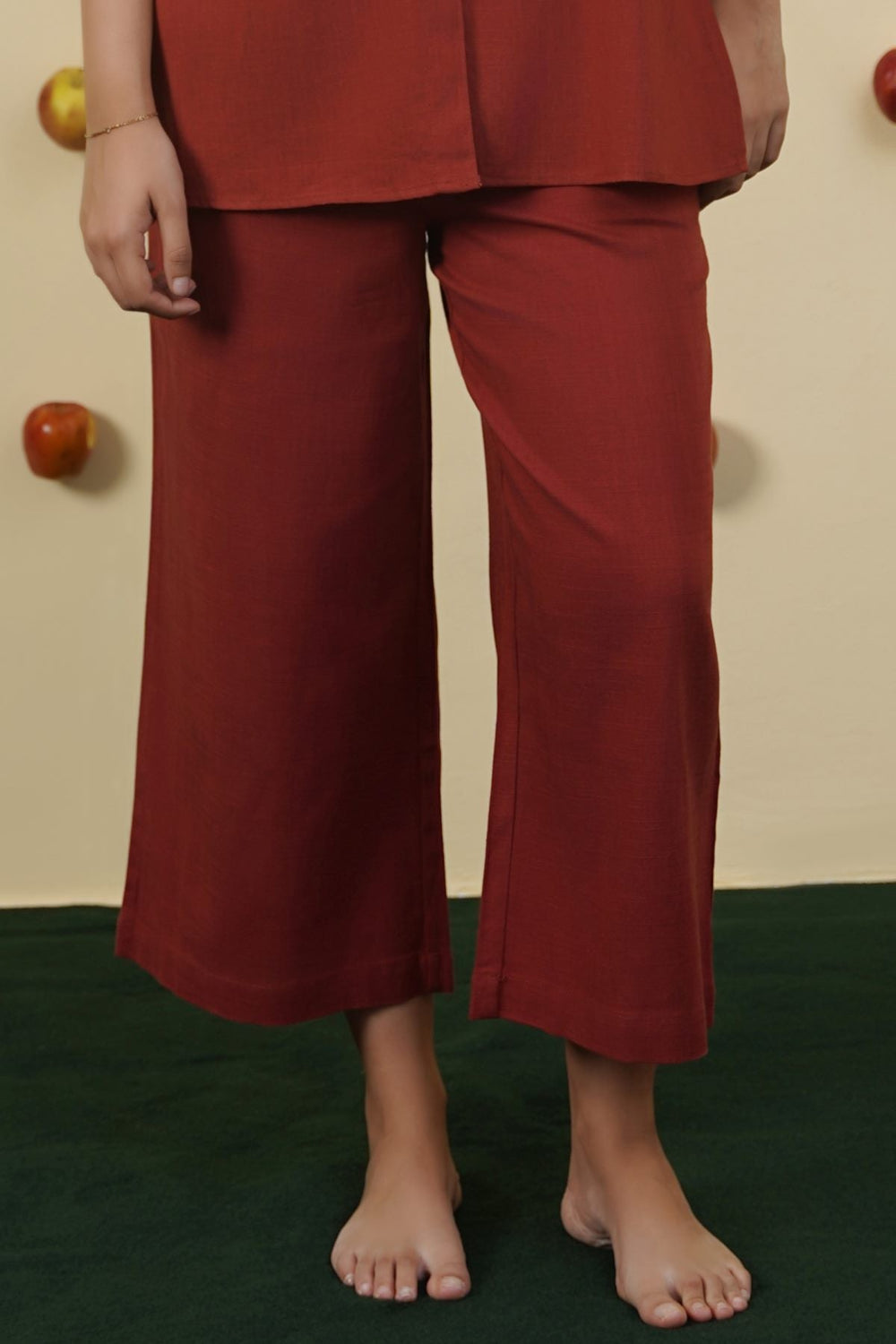 RUST LINEN BLEND CULOTTES