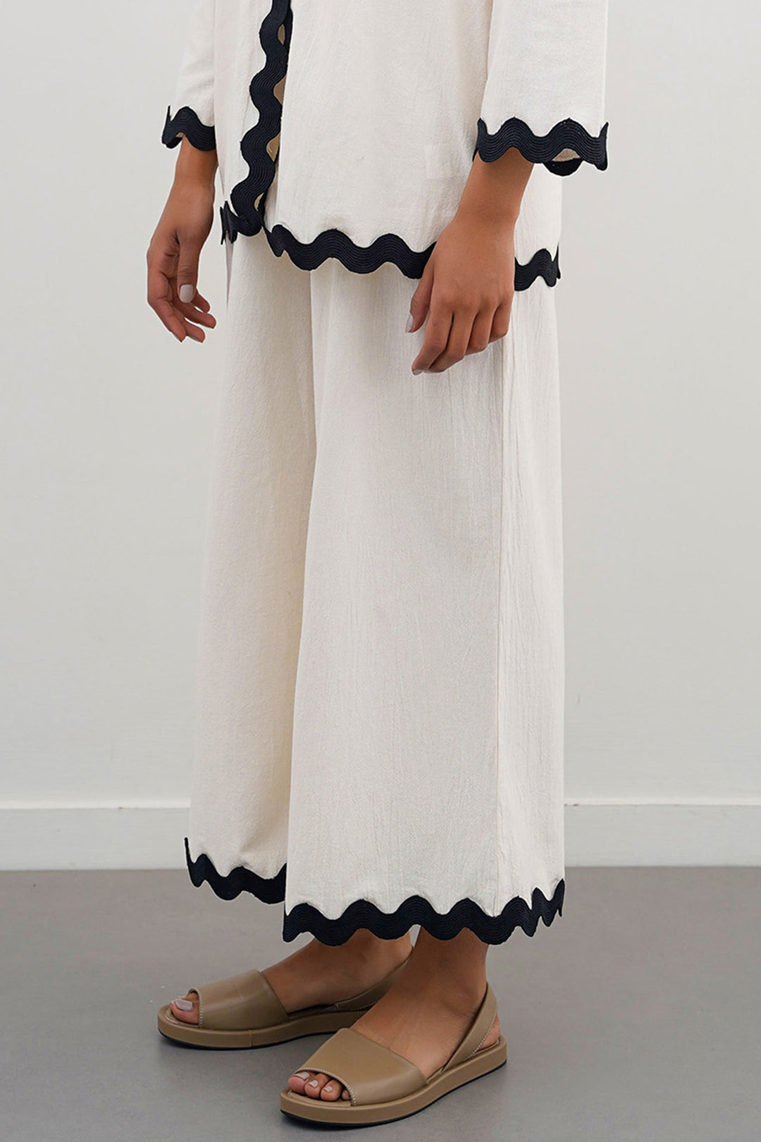 OFF WHITE RIC RAC COTTON CULOTTES