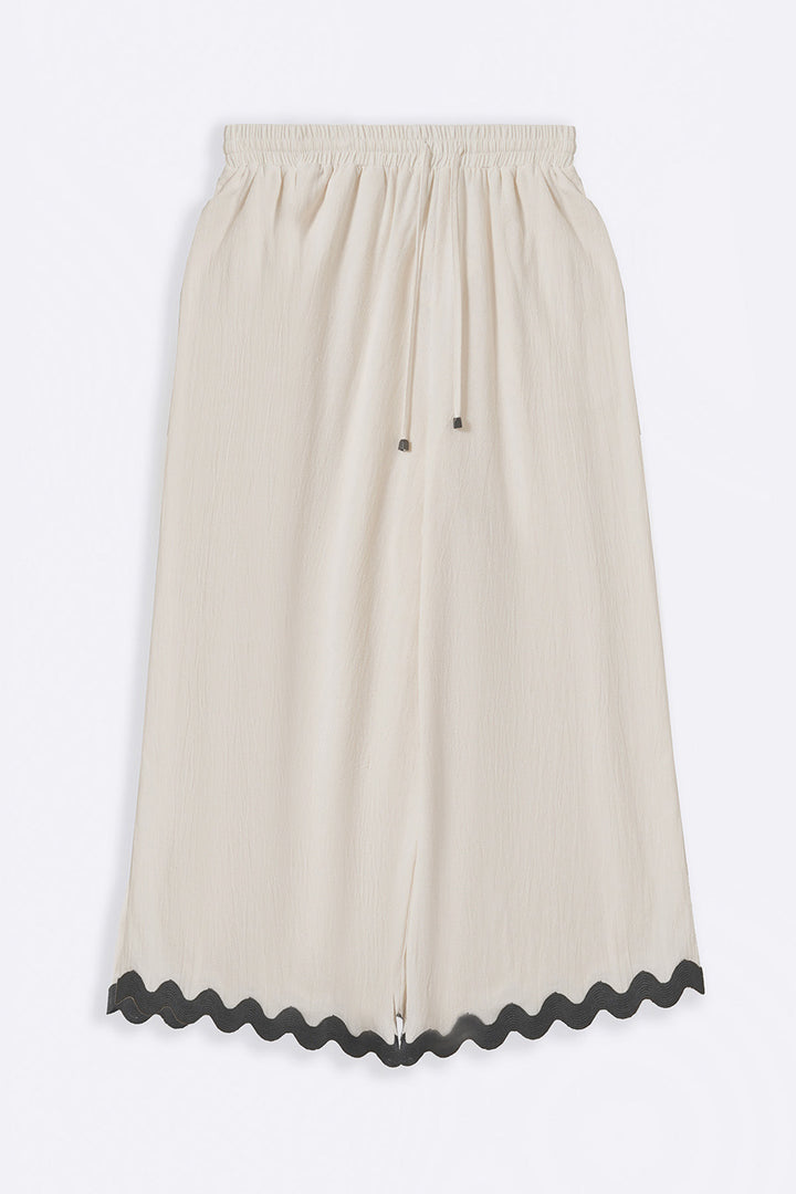 OFF WHITE RIC RAC COTTON CULOTTES